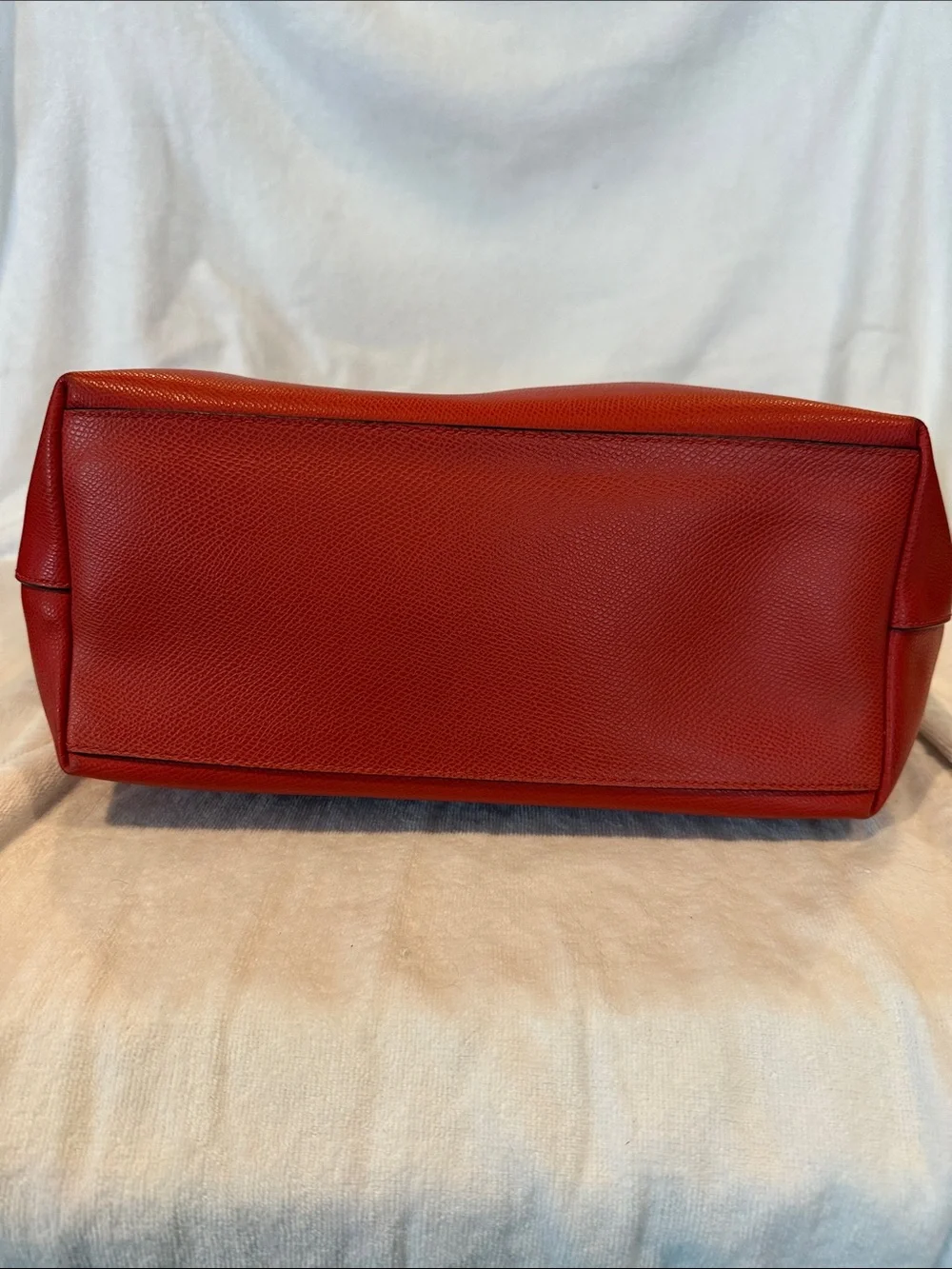 Coach Redish/Orange Leather Everyday Tote with Double Straps